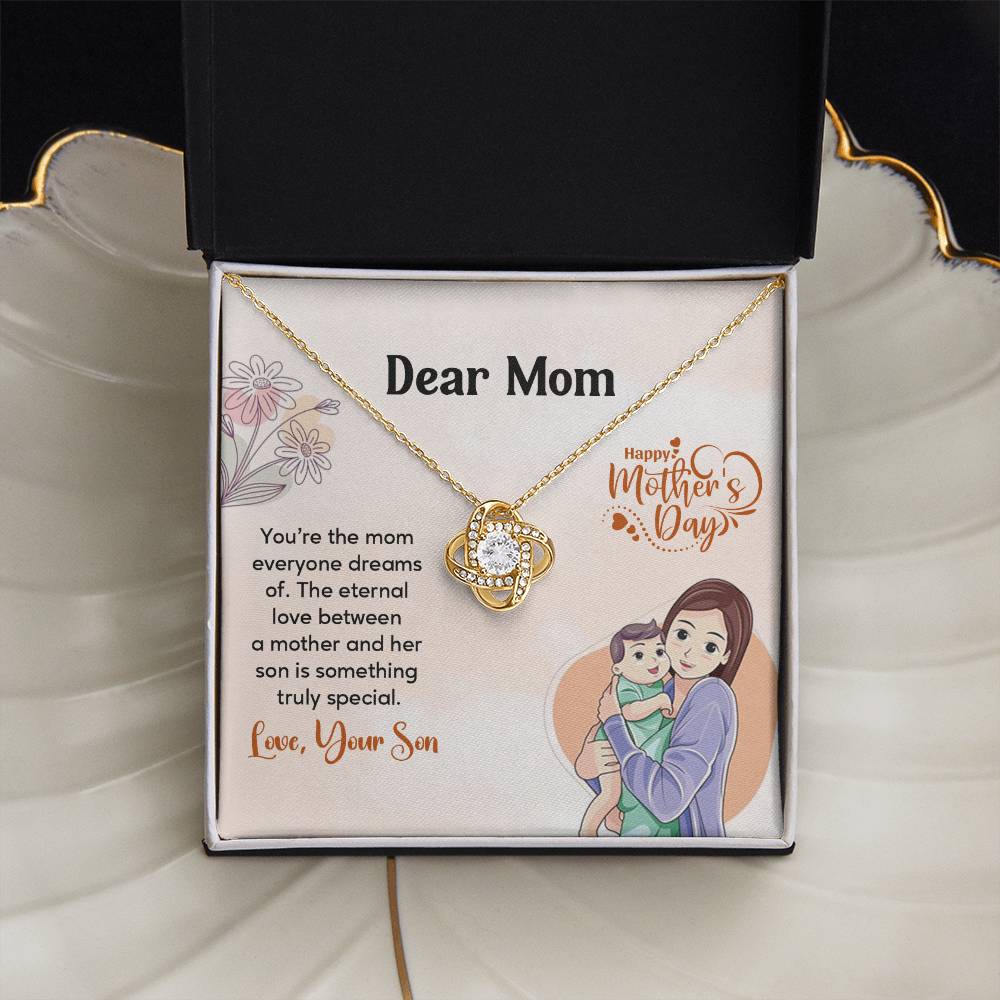 Dear Mom, Heartfelt Necklace For Love Loving Jewelry For Mother's Day Sentimental Necklace For Connection Loving Pendant For A Mother-son Bond Special Pendant Special Necklace Thoughtful Necklace For Love