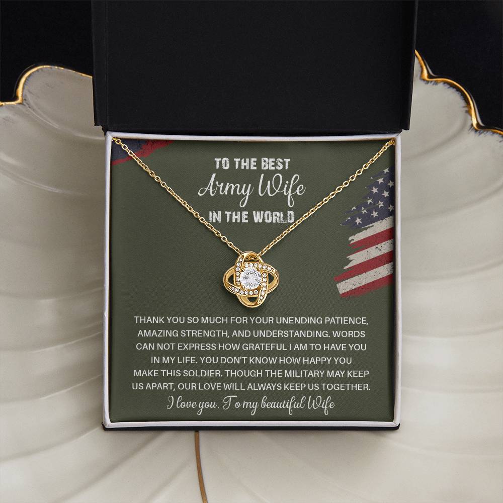 To The Best Army Wife In The World  Best Army Wife Jewelry Unwavering Support Necklace Thank You Jewelry For Wives Unique Gift For Military Spouses My Beautiful Wife Jewelry Romantic Gift For Army Wives Meaningful Gift For Military Wives