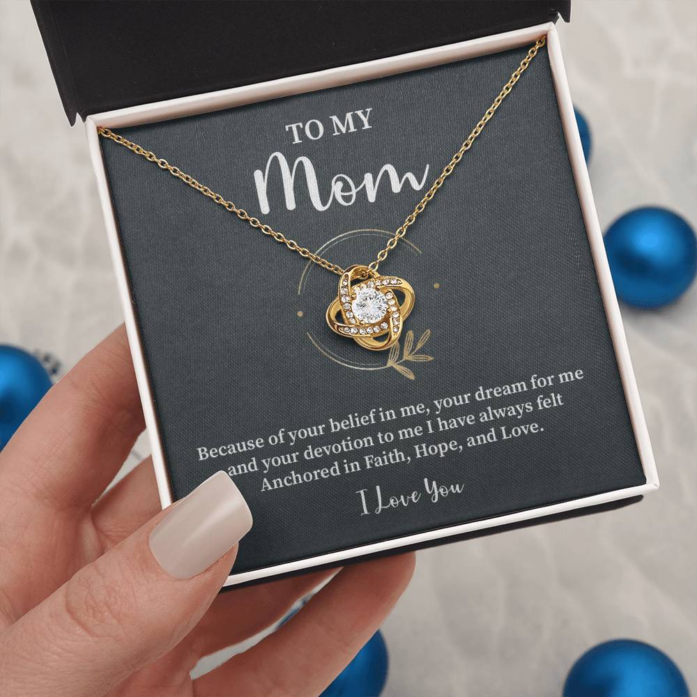 Mom Necklace Gift from Daughter Faith and Love Box