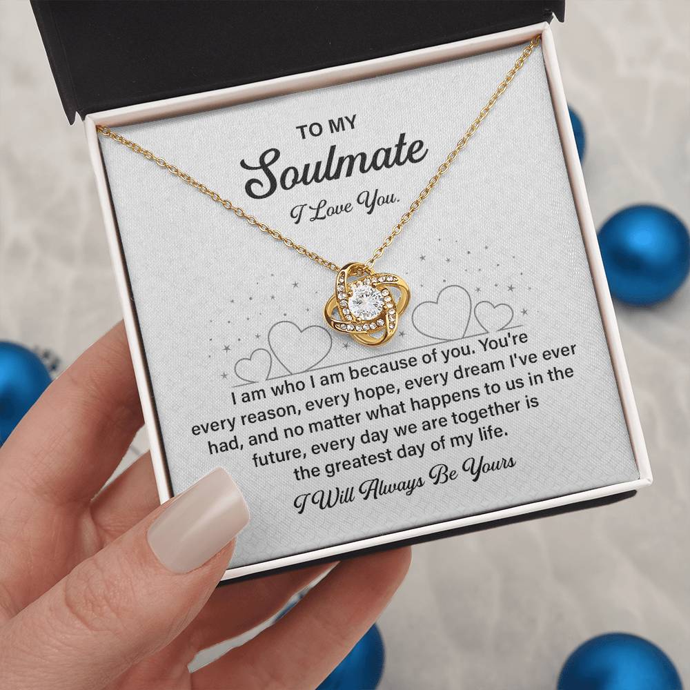 Soulmate Necklace Gift for Her with Love Message