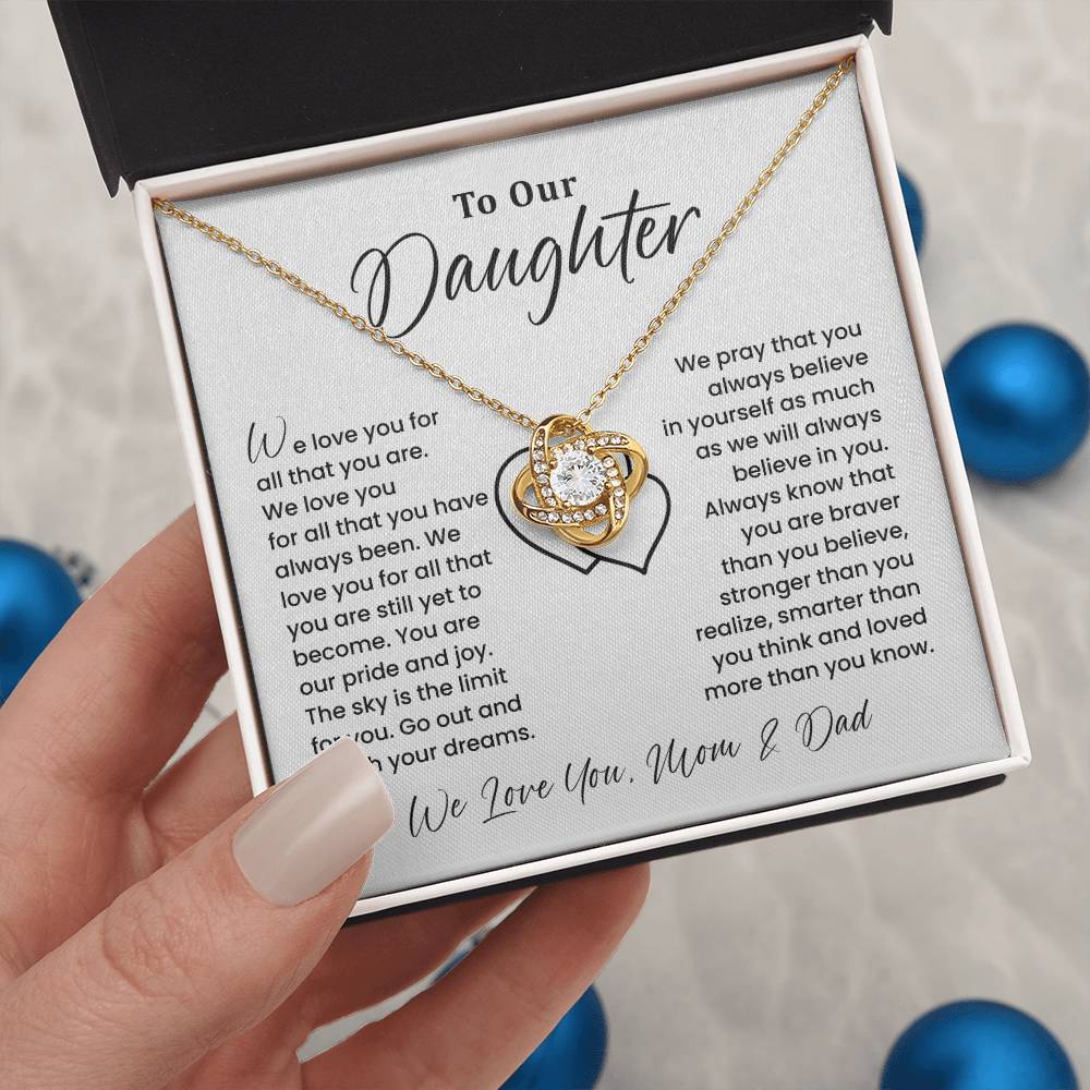 To Our Daughter Heartfelt Jewelry For Daughter Gift From Your Mom And Dad Proud Parent Gift Caring Gift For Daughter Supportive Necklace For Daughter Believe In Yourself Jewelry Daughter's Dreams Jewelry Unique Gift For Daughter Special Bond Necklace