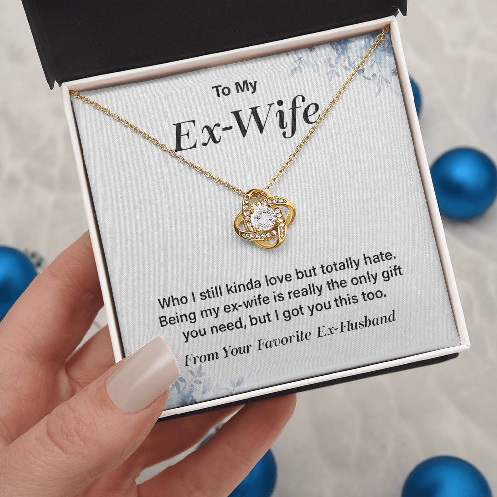 Funny Ex-Wife Necklace Gift with Message Card