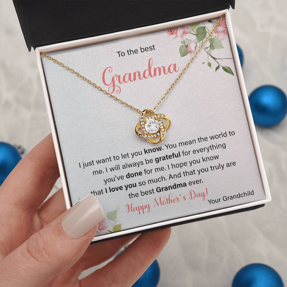 To The Best Grandma Grandmother Appreciation Necklace Love From Grandchild Gift Happy Mother’s Day For Her Sentimental Grandma Necklace Heartfelt Message For Old Lady Thank You Gift Gift For Special Person