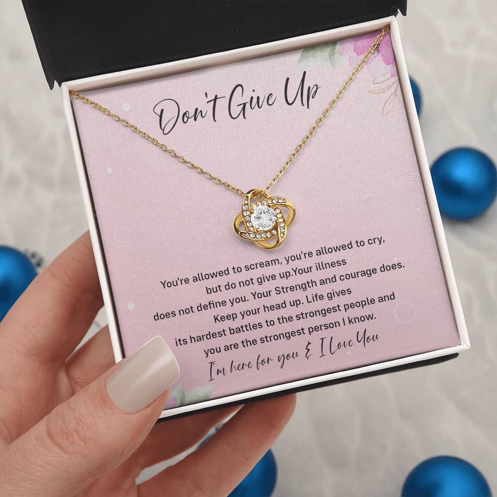 Don't Give Up Strength And Courage Necklace Don't Give Up Necklace Supportive Gift For Fighter You Are Strong Necklace Life's Battles Necklace Emotional Connection Necklace Love And Support Necklace Motivational Jewelry Breast Cancer Necklace For Soulmate