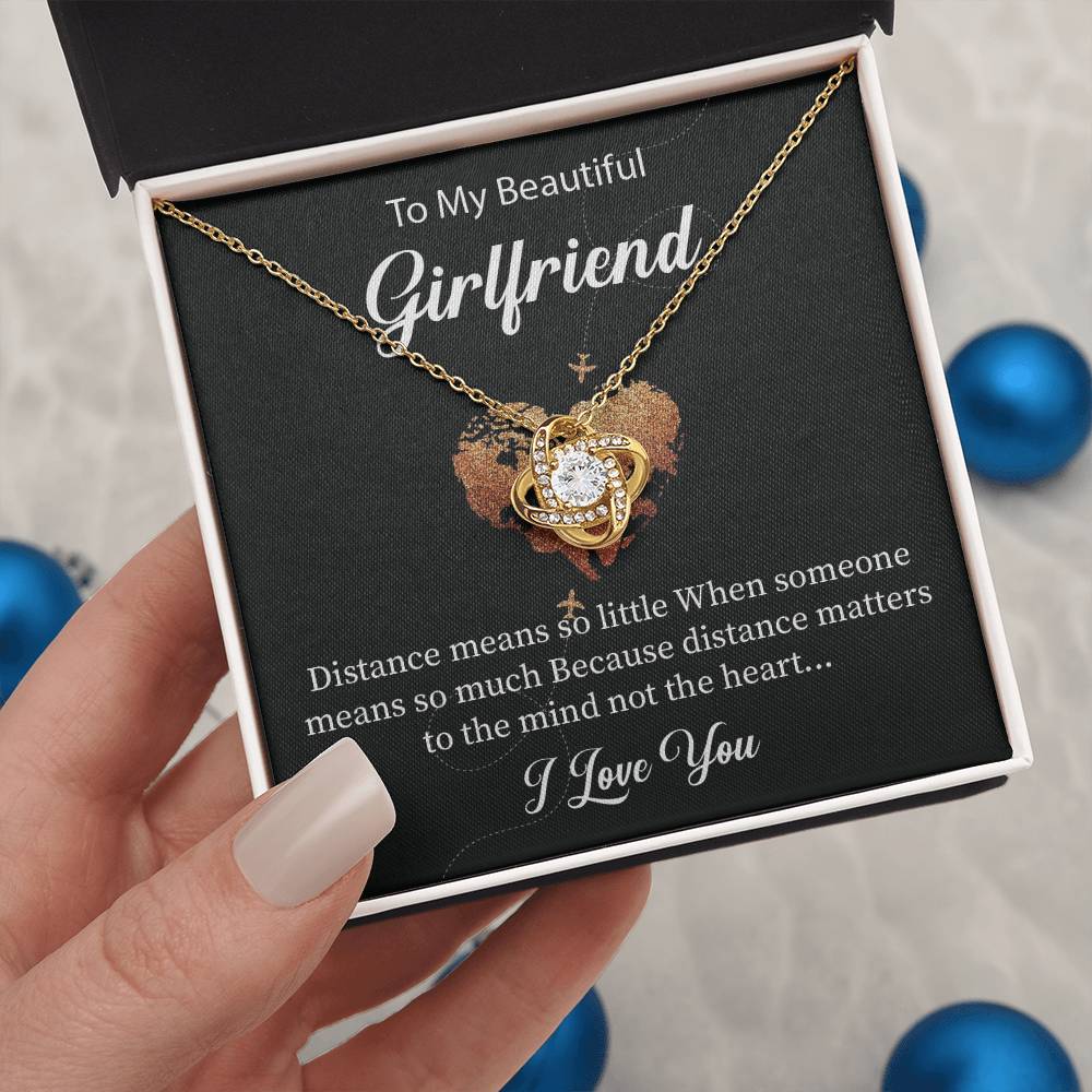 Long Distance Gift for Girlfriend Necklace with Card
