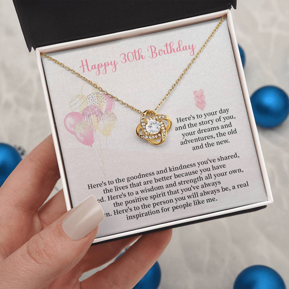 30th Birthday Gift for Her – Sentimental Necklace with Message Card