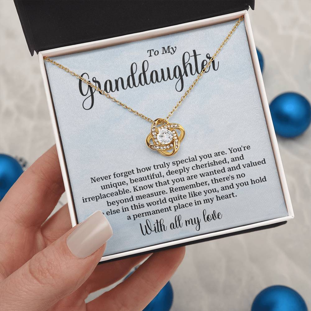 Cherished Granddaughter Necklace with Sentimental Card