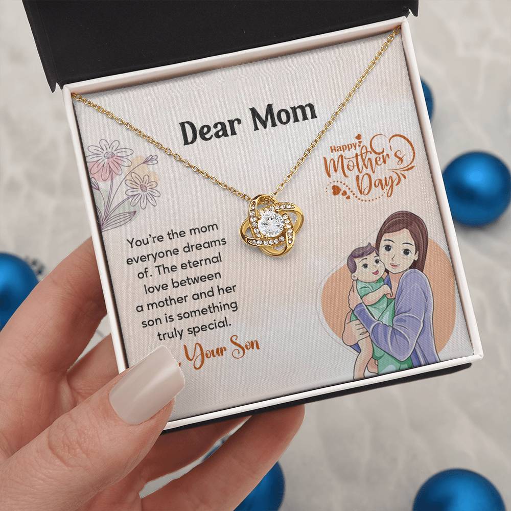 Dear Mom, Heartfelt Necklace For Love Loving Jewelry For Mother's Day Sentimental Necklace For Connection Loving Pendant For A Mother-son Bond Special Pendant Special Necklace Thoughtful Necklace For Love