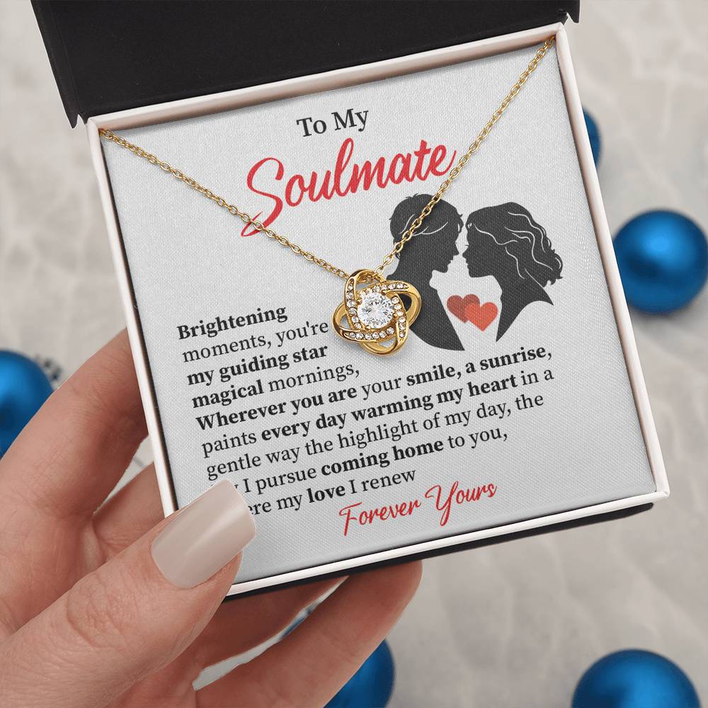 Soulmate Necklace Gift for Her with Love Message