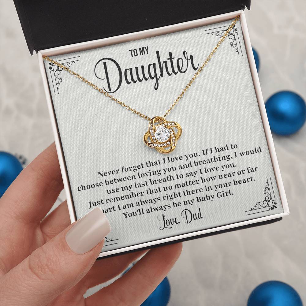 To My Daughter Necklace Gift from Dad – Breath Quote Message