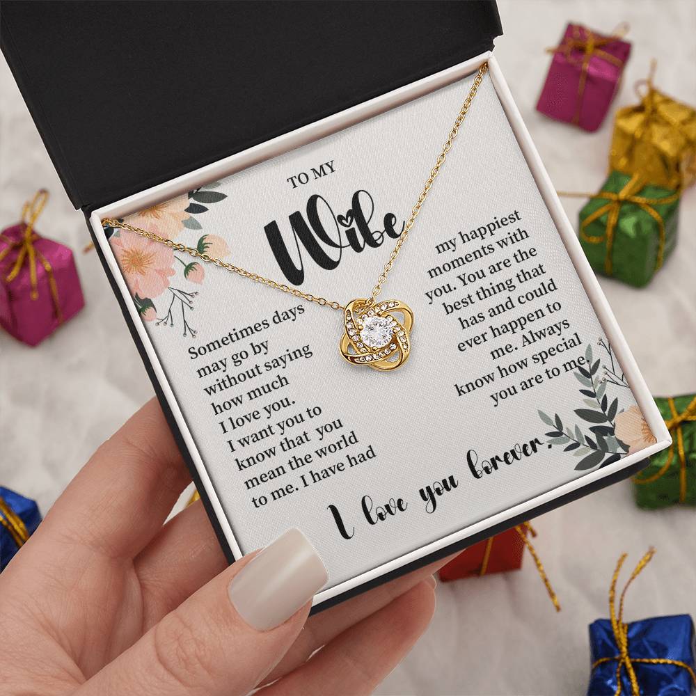 Wife Necklace Gift with Love You Forever Message