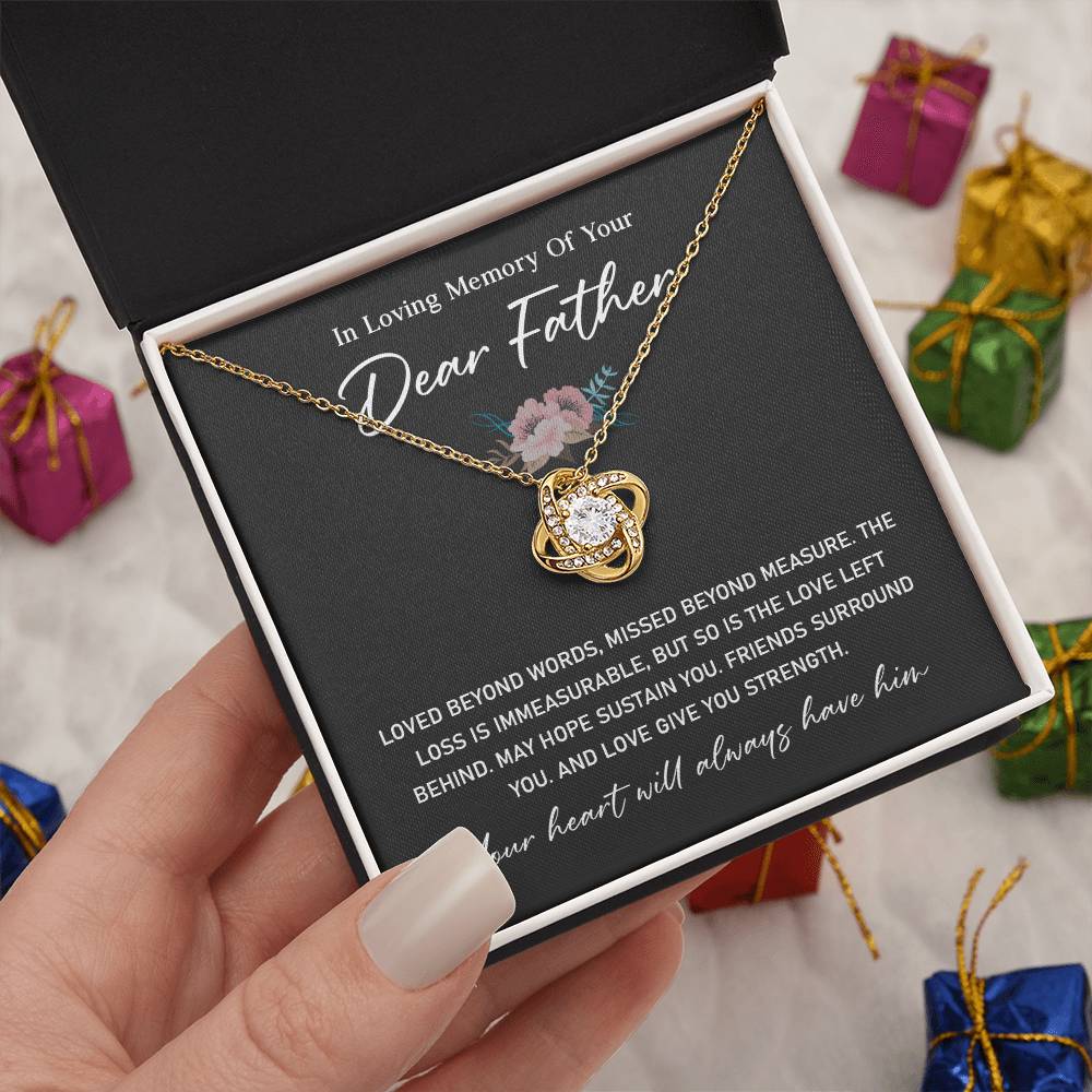 Sympathy Necklace for Loss of Father with Gift Card