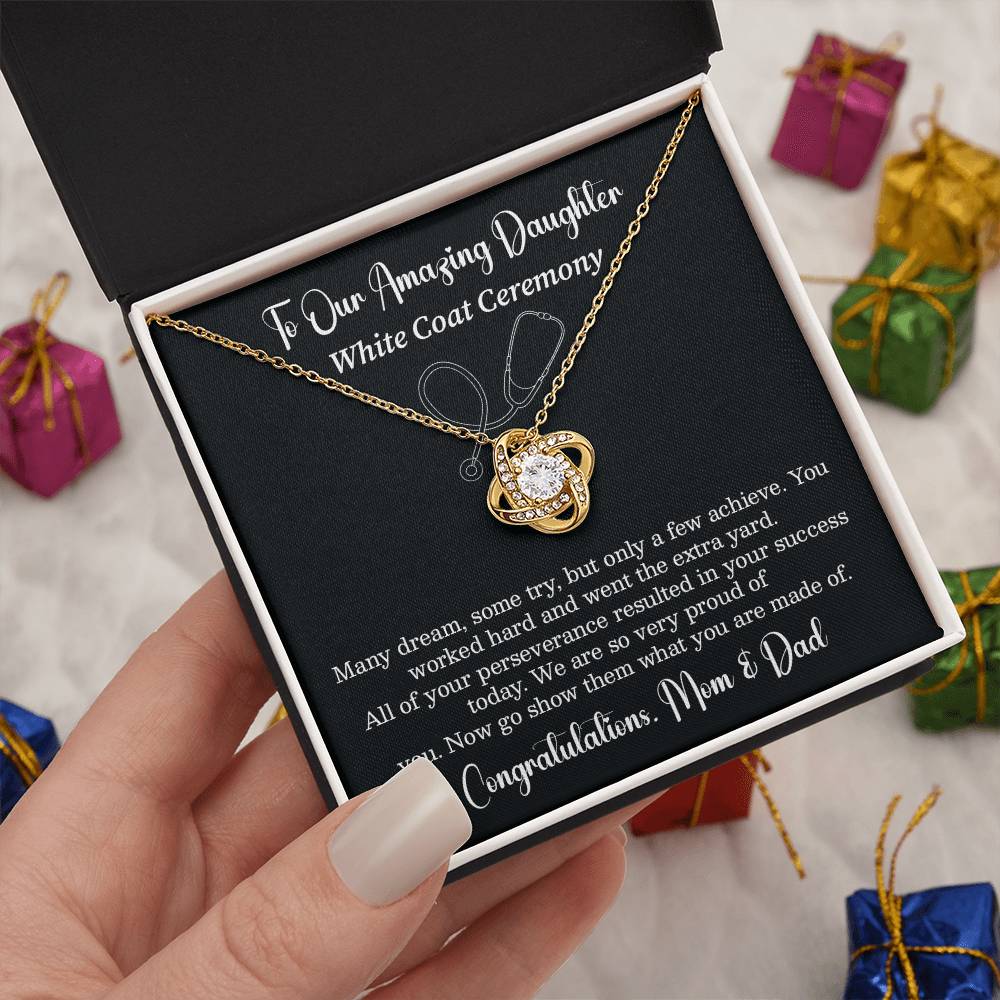 To Our Amazing Daughter On Your White Coat Ceremony Best Wishes Necklace You Are Amazing Necklace Personal Growth Jewelry Motivational Jewelry For New Beginnings Emotional Connection Necklace Meaningful Gift From Parents Congratulations Necklace