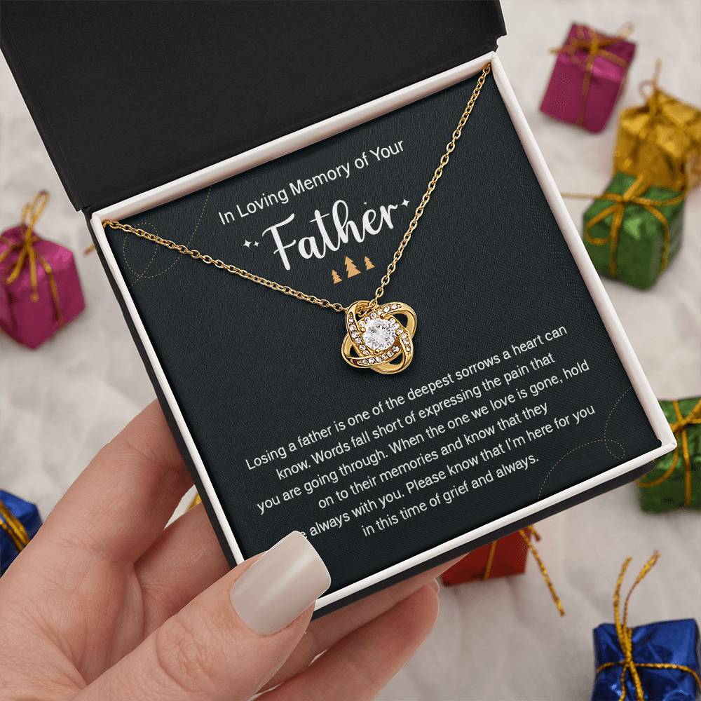 Holiday Memorial Necklace for Loss of Father Gift