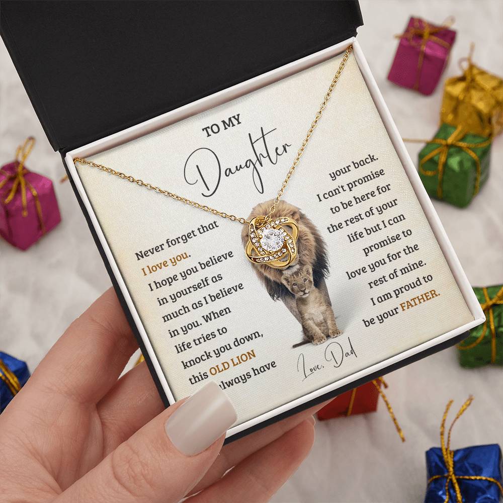 Daughter Gift from Dad with Lion Love Card
