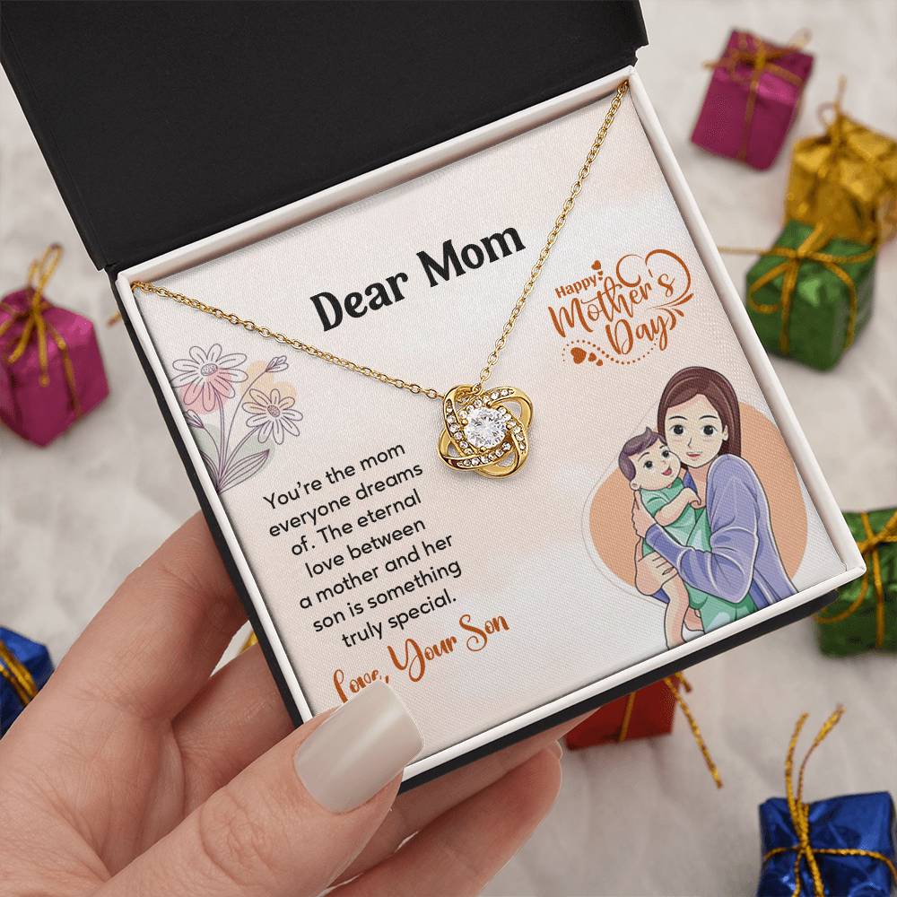 Dear Mom, Heartfelt Necklace For Love Loving Jewelry For Mother's Day Sentimental Necklace For Connection Loving Pendant For A Mother-son Bond Special Pendant Special Necklace Thoughtful Necklace For Love