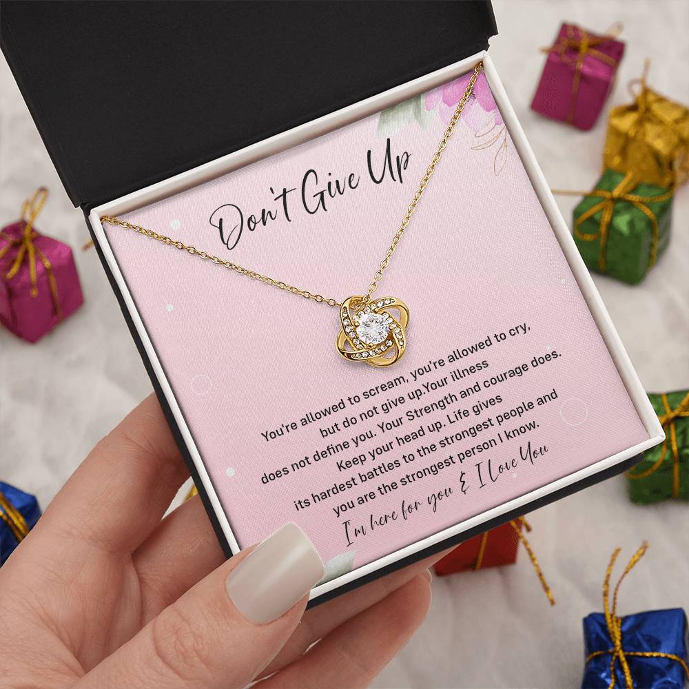 Don't Give Up Strength And Courage Necklace Don't Give Up Necklace Supportive Gift For Fighter You Are Strong Necklace Life's Battles Necklace Emotional Connection Necklace Love And Support Necklace Motivational Jewelry Breast Cancer Necklace For Soulmate