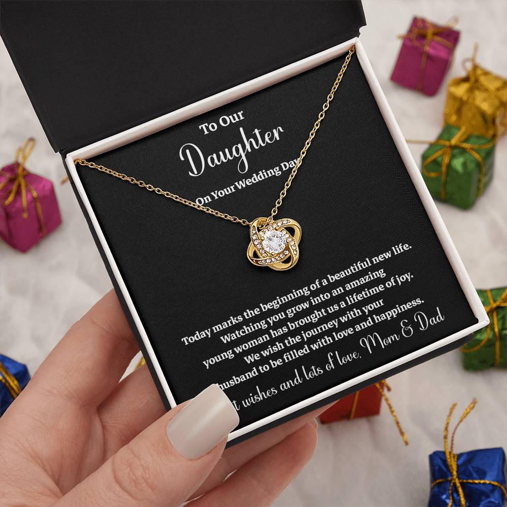 To Our Daughter On Your Wedding Day Heartfelt Wishes For A Beautiful New Life Gift From Your Mom And Dad Wedding Day Gift For Daughter New Life Celebration Jewelry Mother And Father Wedding Message Daughter's Wedding Day Jewelry Joyful Wedding Day Gift