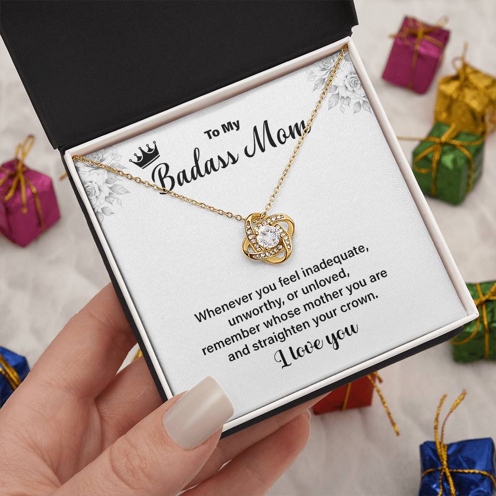Badass Mom Necklace Gift for Her – with Message Card