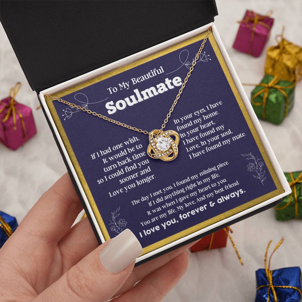 To my Soulmate If I Had a one wish it would be turn back Soulmate necklace for wife