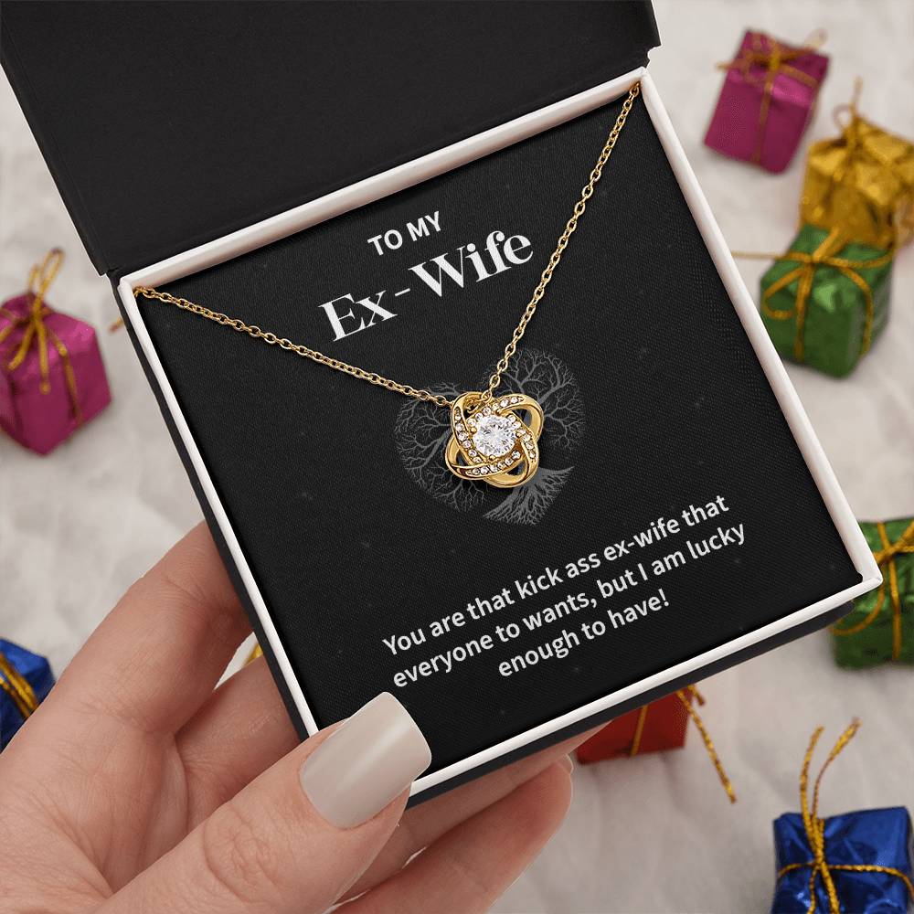 Kickass Ex-Wife Necklace Gift with Message Card