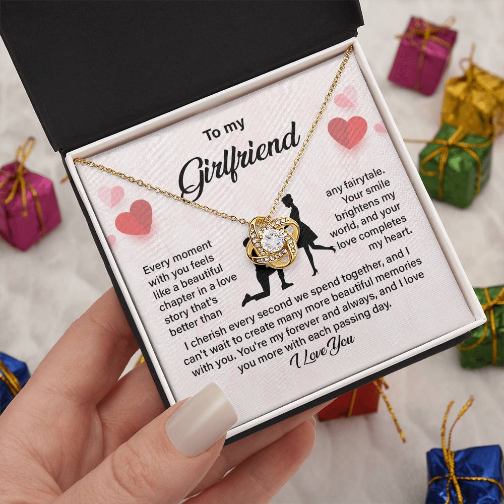 Girlfriend Necklace Gift with Sweet Love Message Card