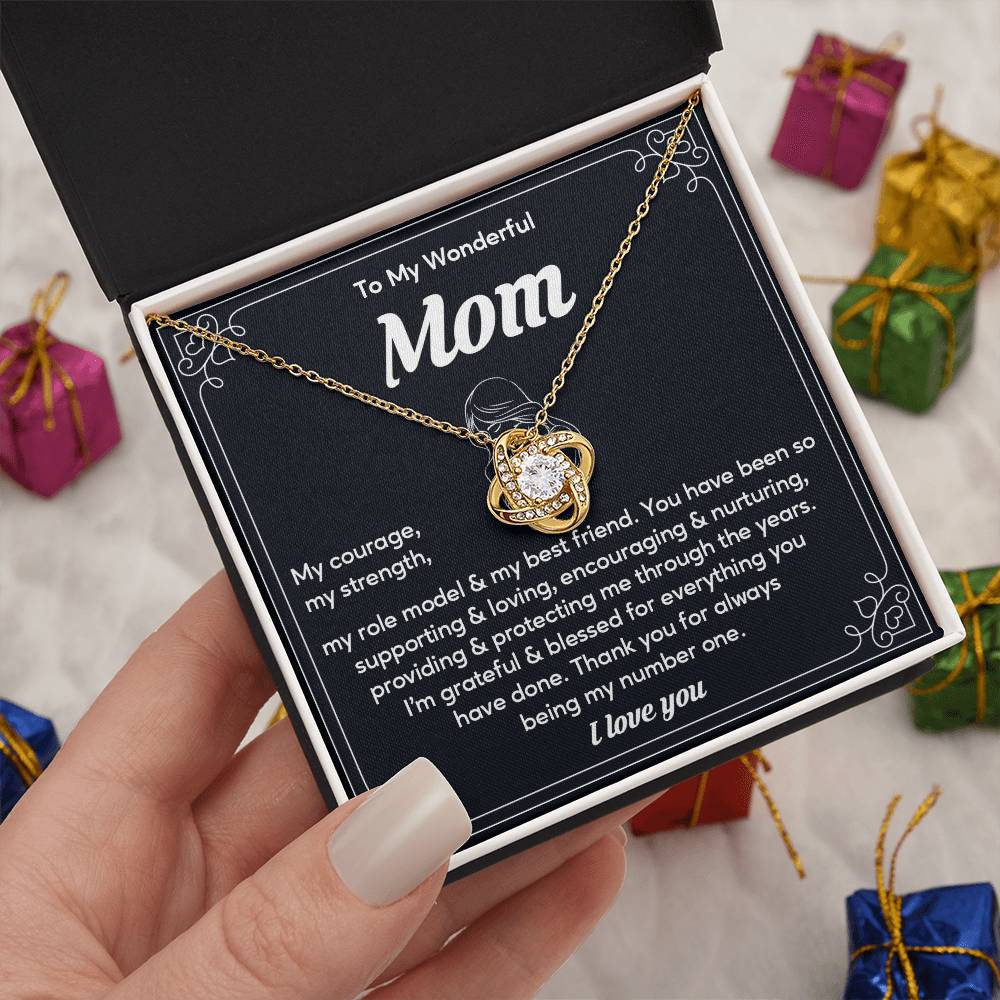 To My Wonderful Mom, Wonderful Mom Pendant Heartfelt Necklace For Her Sweet Pendant Thank You Gift For Support To My Best Friend Mom Jewelry Special Pendant For A Supportive Mom Sentimental Jewelry Thoughtful Necklace