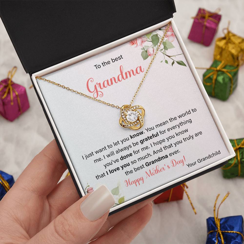 To The Best Grandma Grandmother Appreciation Necklace Love From Grandchild Gift Happy Mother’s Day For Her Sentimental Grandma Necklace Heartfelt Message For Old Lady Thank You Gift Gift For Special Person