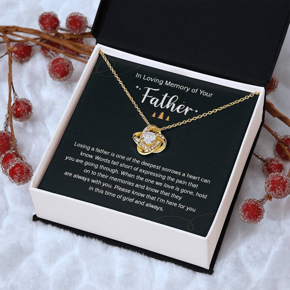 Holiday Memorial Necklace for Loss of Father Gift