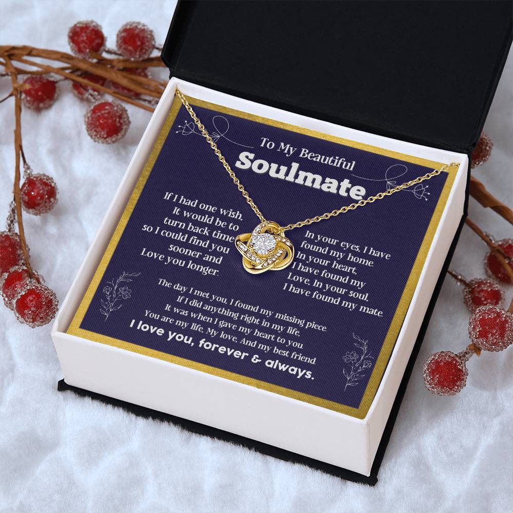 To my Soulmate If I Had a one wish it would be turn back Soulmate necklace for wife
