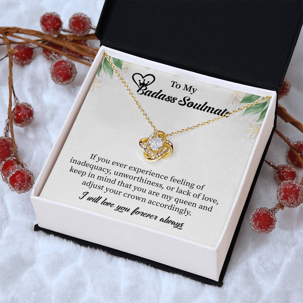 badass Soulmate Necklace Gift for Her – Message Card