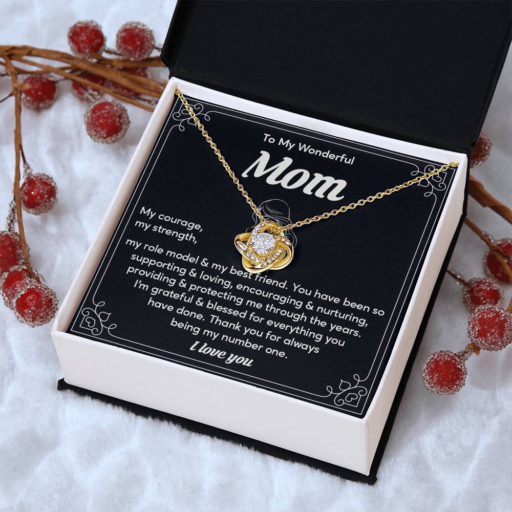 To My Wonderful Mom, Wonderful Mom Pendant Heartfelt Necklace For Her Sweet Pendant Thank You Gift For Support To My Best Friend Mom Jewelry Special Pendant For A Supportive Mom Sentimental Jewelry Thoughtful Necklace