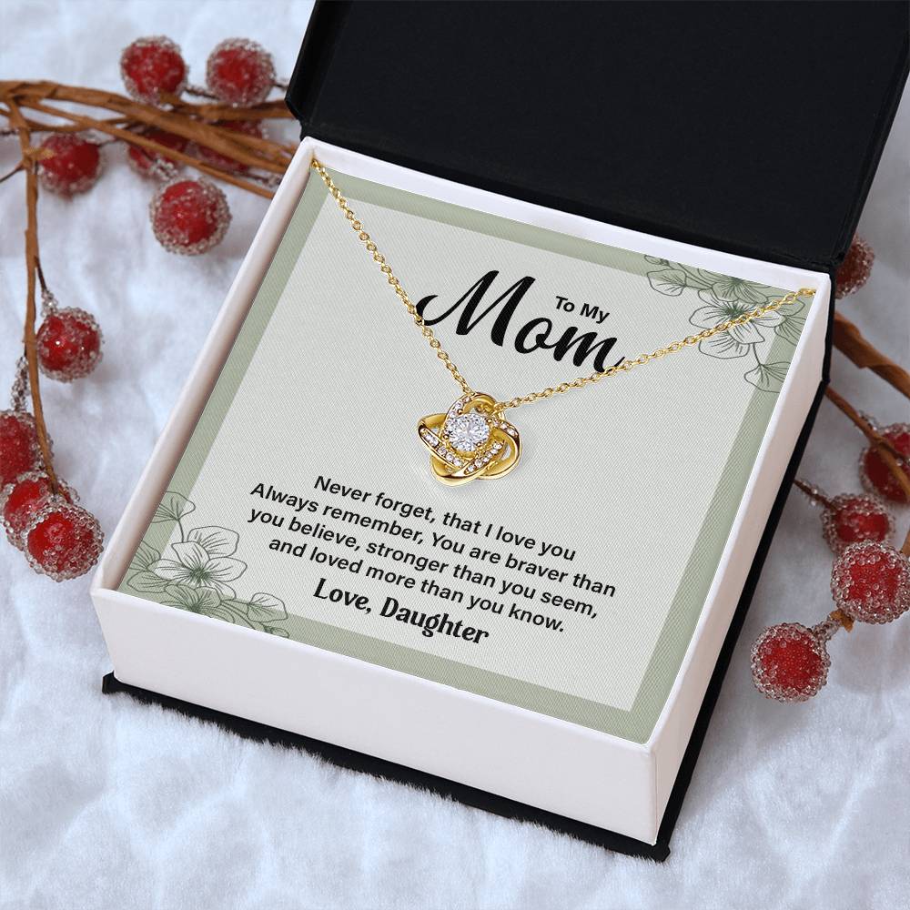 Daughter to Mom Necklace Gift – with Message Card