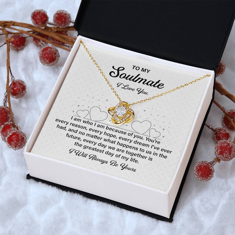 Soulmate Necklace Gift for Her with Love Message