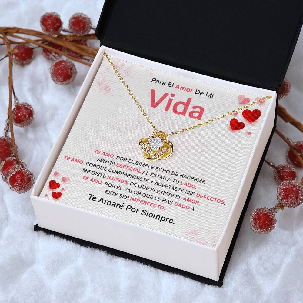 Love Knot Necklace for Soulmate with Spanish Card