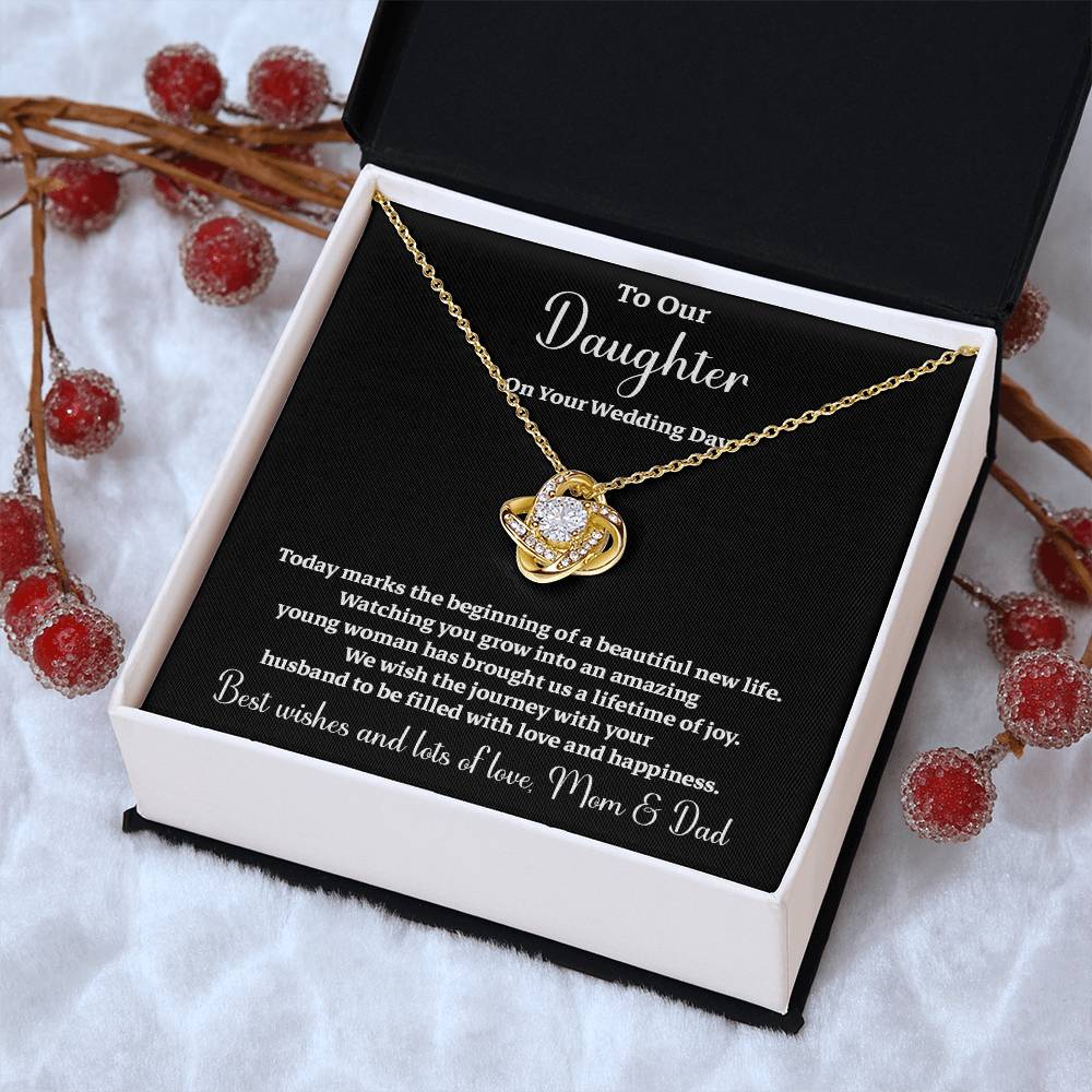 To Our Daughter On Your Wedding Day Heartfelt Wishes For A Beautiful New Life Gift From Your Mom And Dad Wedding Day Gift For Daughter New Life Celebration Jewelry Mother And Father Wedding Message Daughter's Wedding Day Jewelry Joyful Wedding Day Gift