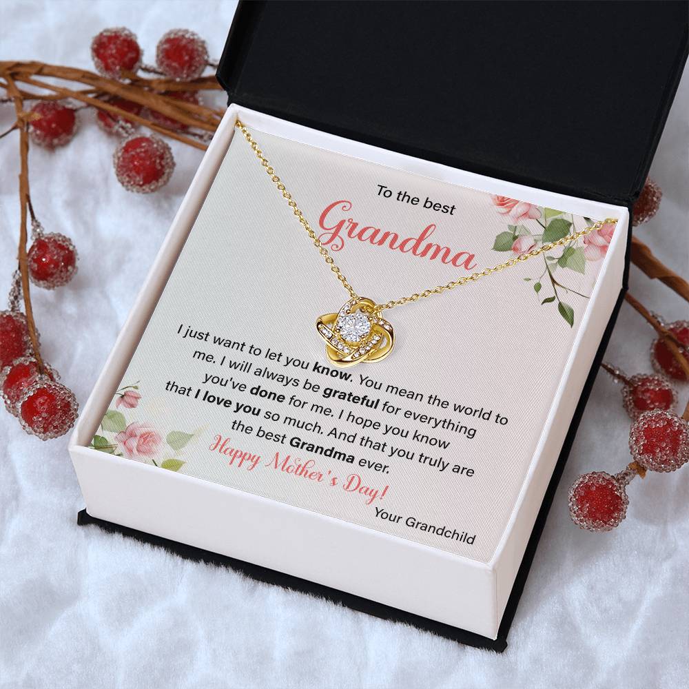 To The Best Grandma Grandmother Appreciation Necklace Love From Grandchild Gift Happy Mother’s Day For Her Sentimental Grandma Necklace Heartfelt Message For Old Lady Thank You Gift Gift For Special Person