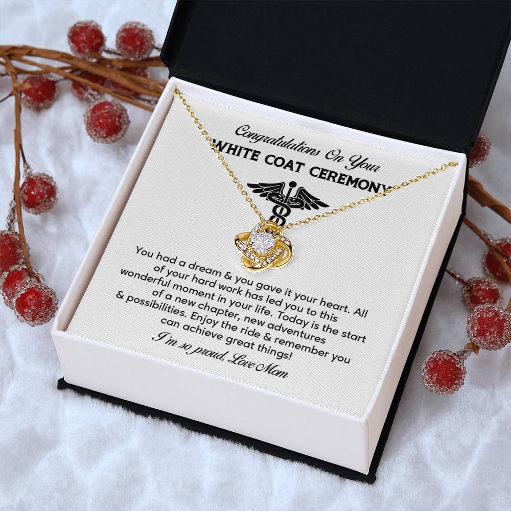 Congratulations On Your White Coat Ceremony Necklace White Coat Ceremony Necklace Gift Congratulations White Coat Ceremony Jewelry White Coat Graduation Necklace Gift New Adventures Necklace Gift  Proud Of You Mom Gift Necklace