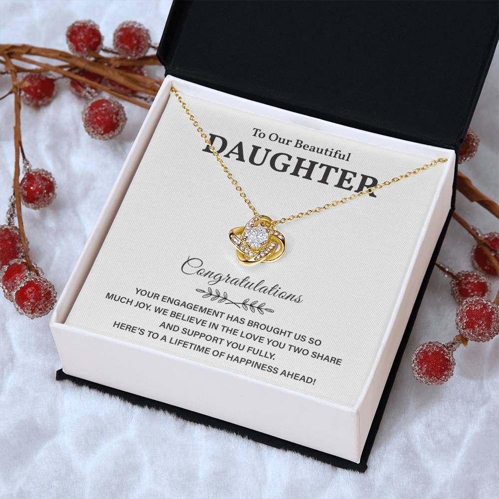 To Our Beautiful Daughter Engagement Necklace Gift Dad Sentimental Gift For Daughter’s Engagement Jewelry Gift For Daughter’s Engagement Daughter’s Special Day Necklace Meaningful Engagement Gift For Daughter Engagement Jewelry For Daughter