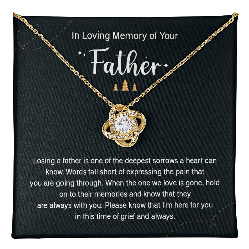 Holiday Memorial Necklace for Loss of Father Gift