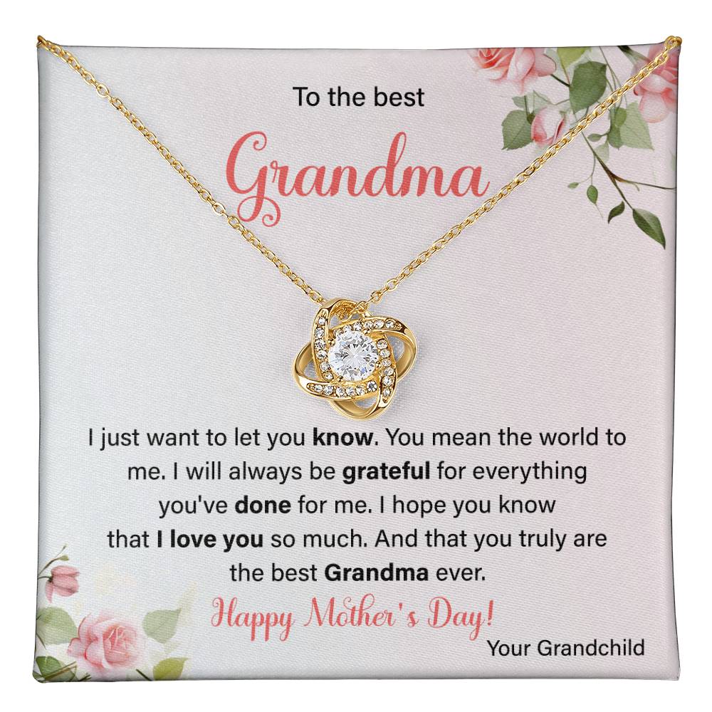 To The Best Grandma Grandmother Appreciation Necklace Love From Grandchild Gift Happy Mother’s Day For Her Sentimental Grandma Necklace Heartfelt Message For Old Lady Thank You Gift Gift For Special Person