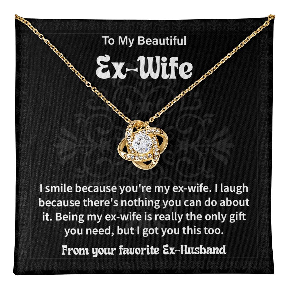 Funny Ex Wife Gift – Necklace with Message Card & Box