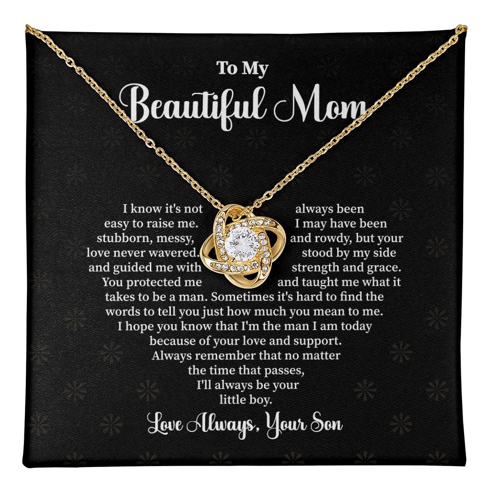 Mother Necklace from Son – with Gift Box & Message Card
