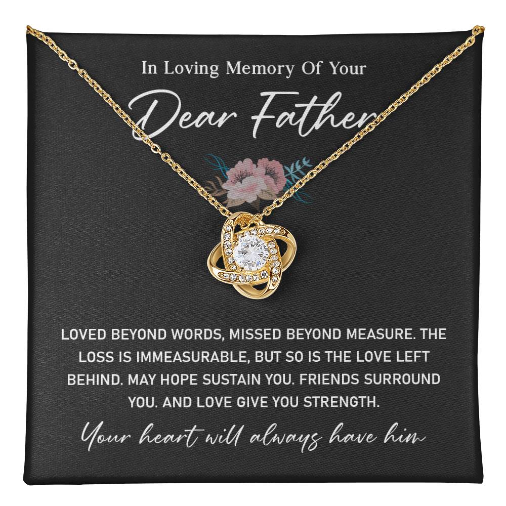 Sympathy Necklace for Loss of Father with Gift Card