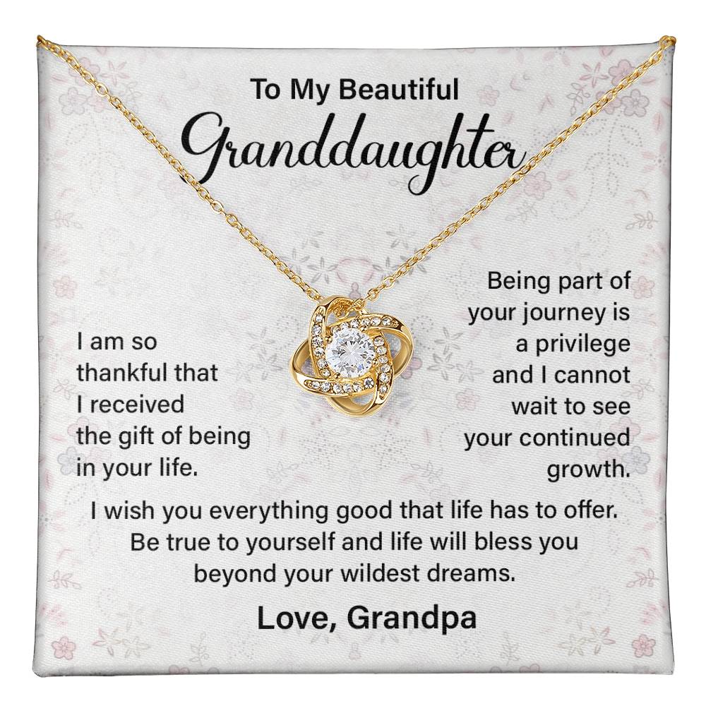 Granddaughter Necklace from Grandpa – Message Card Gift