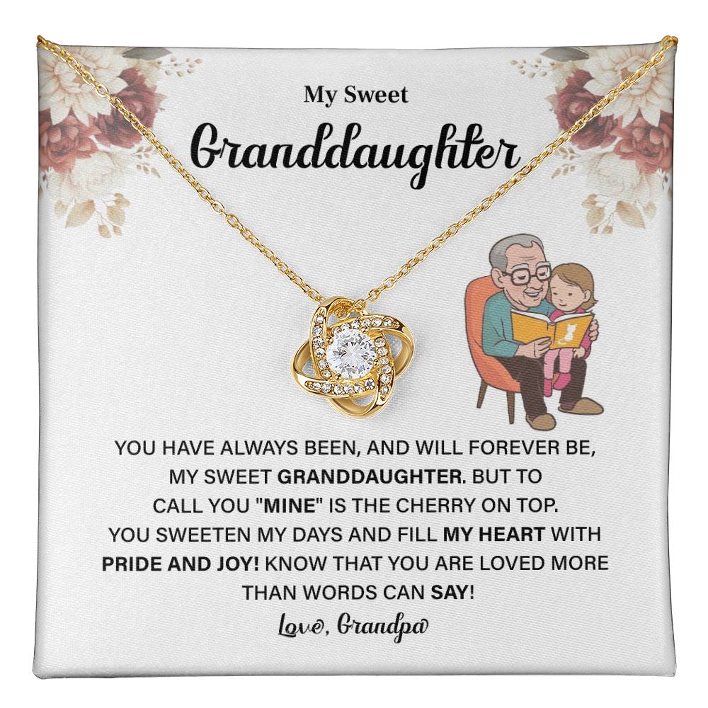 Granddaughter Necklace Gift from Grandpa with Box