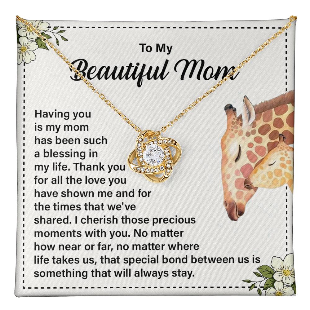 Daughter to Mom Necklace Gift with Message Card