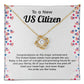 New US Citizen Gift – Necklace with Message Card