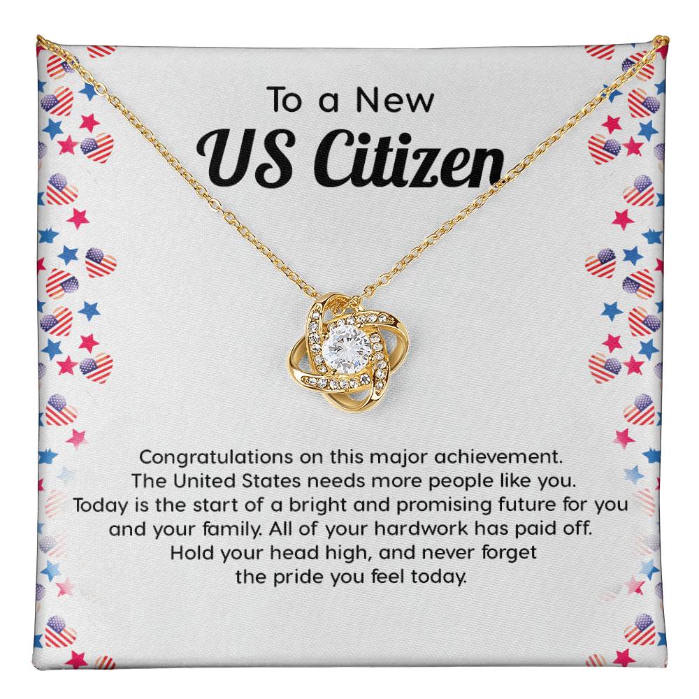New US Citizen Gift – Necklace with Message Card