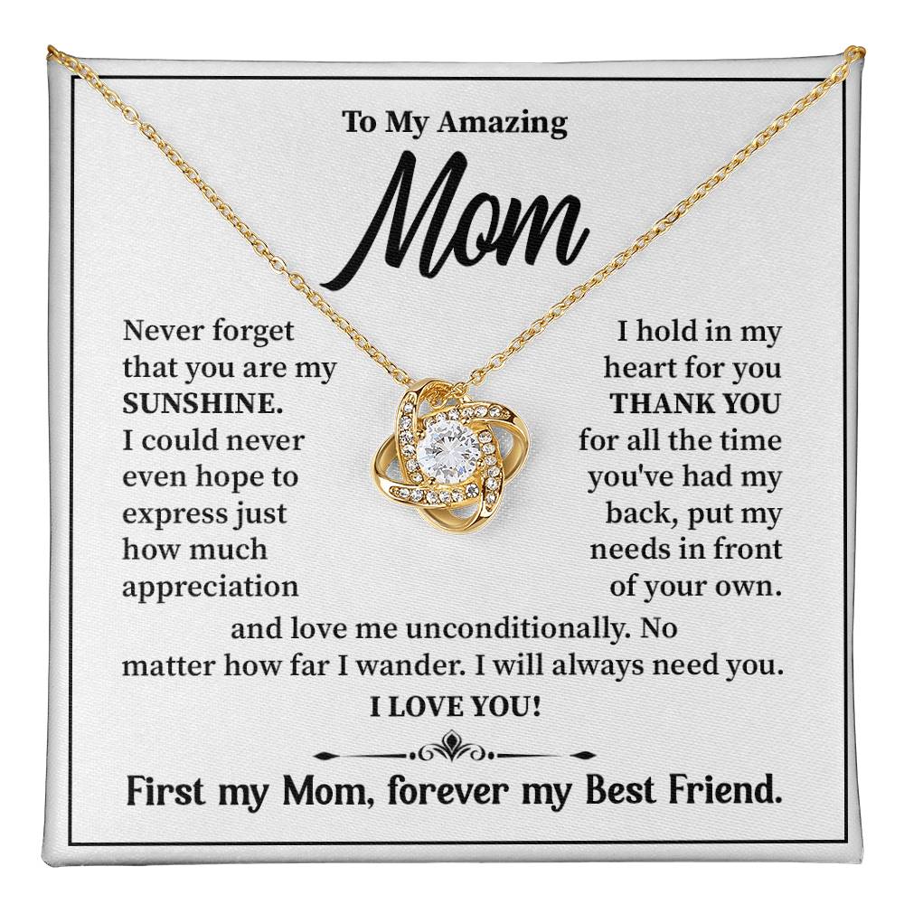 Mom Necklace Gift from Daughter – Best Friend Message Card